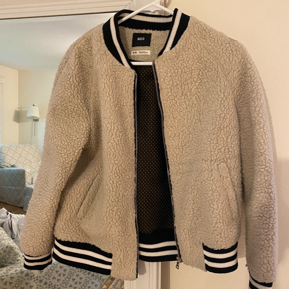 BDG Faux Sherpa Varsity Jacket